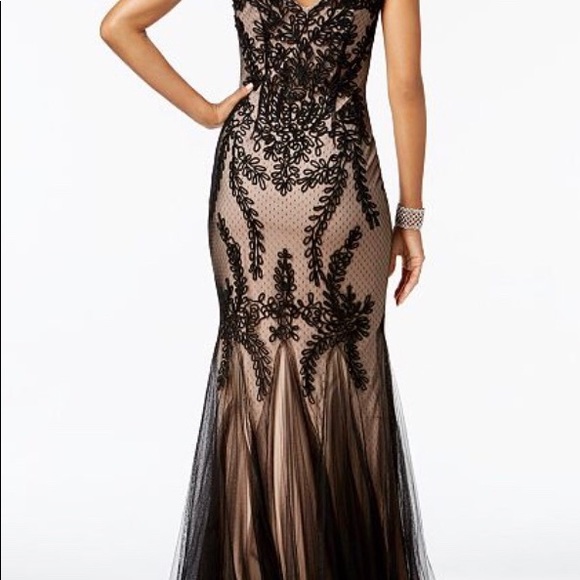 Betsy Adam Soutache Mermaid Gown 